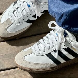 Adidas Samba OG White Sneakers Genuine Leather